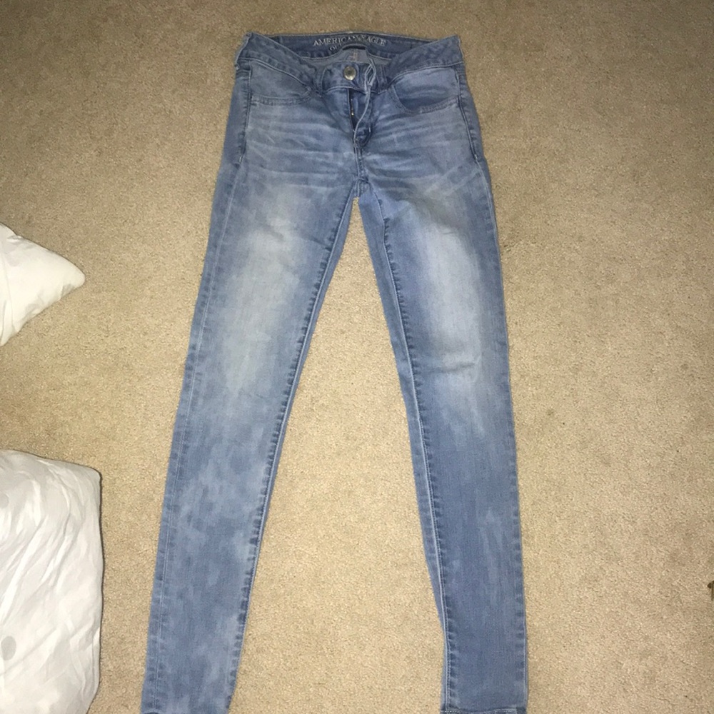 Light wash blue jeans